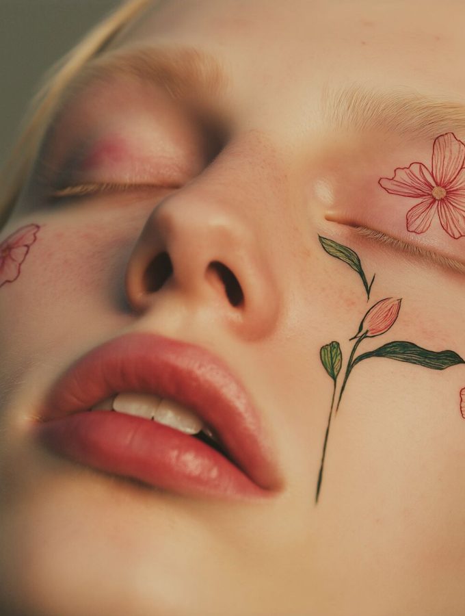 Floral Face Art Portrait