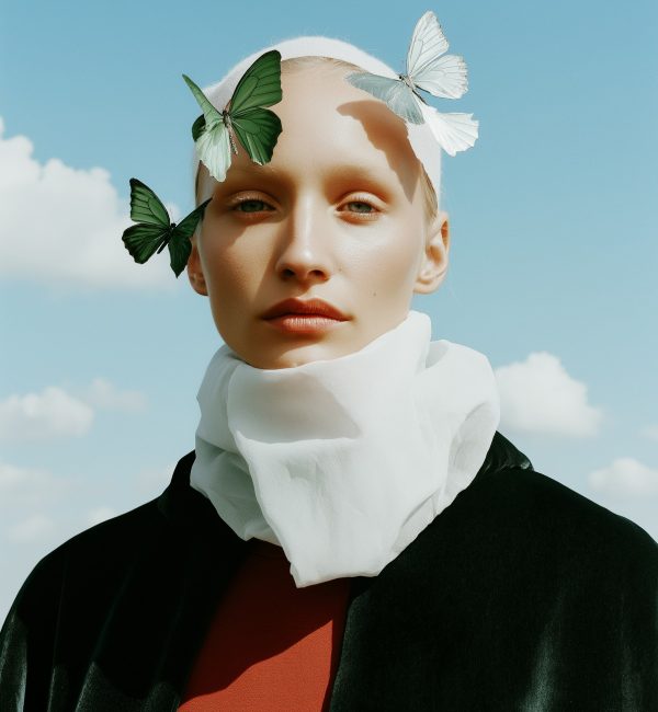 Serene Human with Butterflies