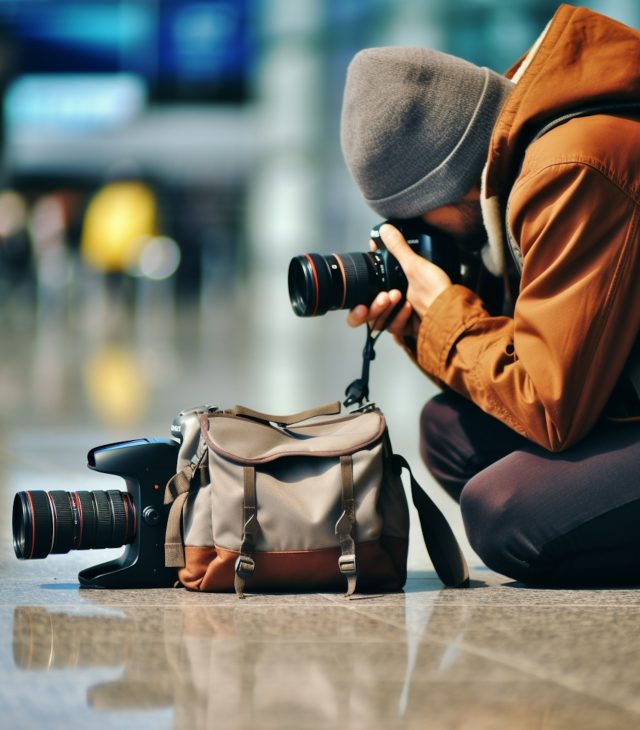 The Reflective Photographer at an Indoor Hub